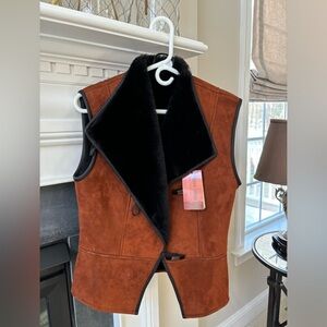 Shearling vest, cindy spolek designed yarrow collection small nwt